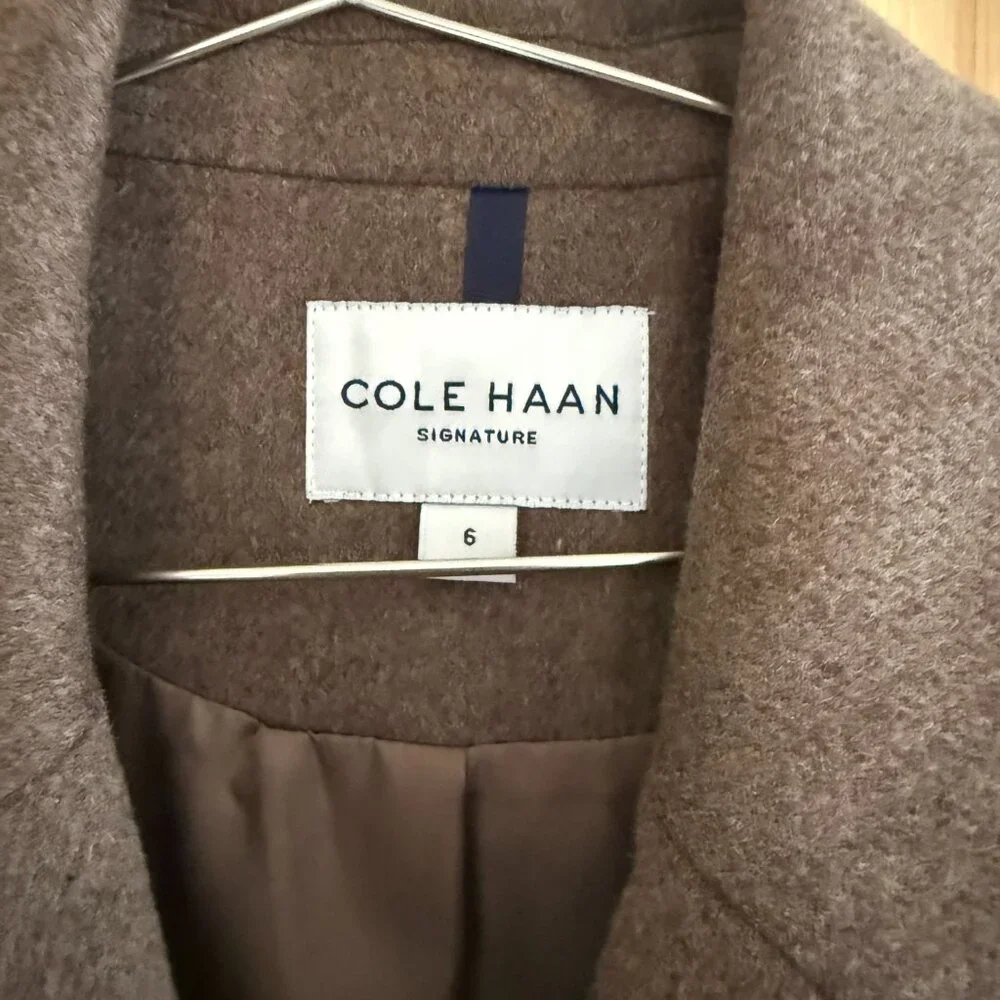 Cole Haan Knotch Lapel Wool Coat - Picture 5 of 6